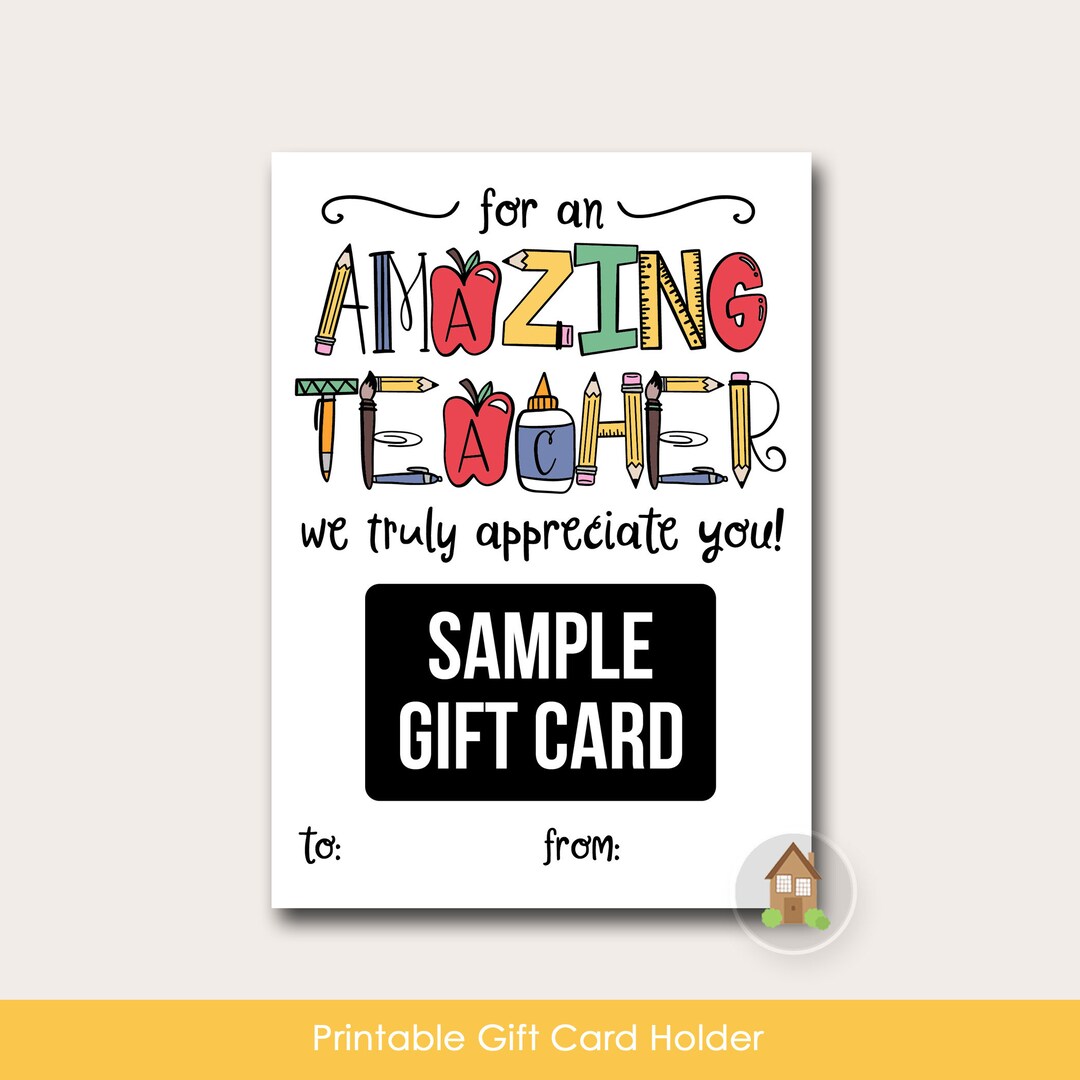 Amazing Teacher Gift Card Holder | End of the Year Teacher Gift ...