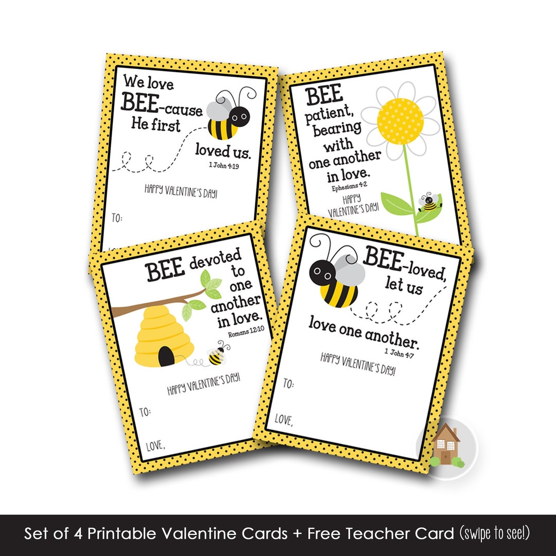 Bumble Bee Valentines Christian Scripture Bible Verse - Etsy