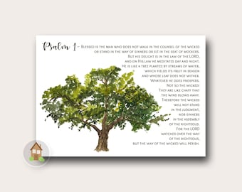 Christian Father&#39;s Day Card | Religious Father&#39;s Day Printable Card | Psalm 1 Scripture Card | Last Minute Father&#39;s Day | DIY PRINTABLE