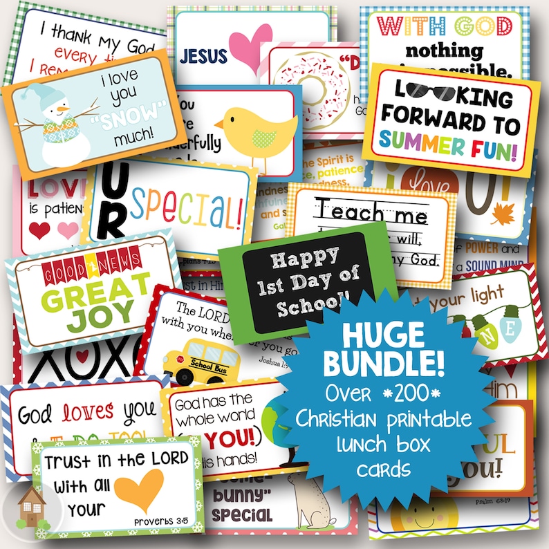 Lunch Box Notes for Kids | Lunchbox Cards for the Whole School Year ...