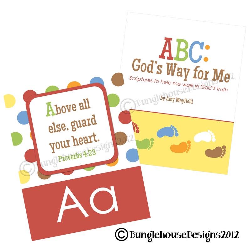 ABC Scriptures for Kids Children's Alphabet Playroom Alphabet ABC: God's Way for Me Christian, Bible Alphabet DIY Printable ABCs image 3