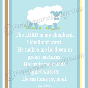 Baby Boy Psalm 23 Nursery Art The Lord is My Shepherd 8x10 Printable Scripture Wall Art Digital Gallery Wall Printable image 3