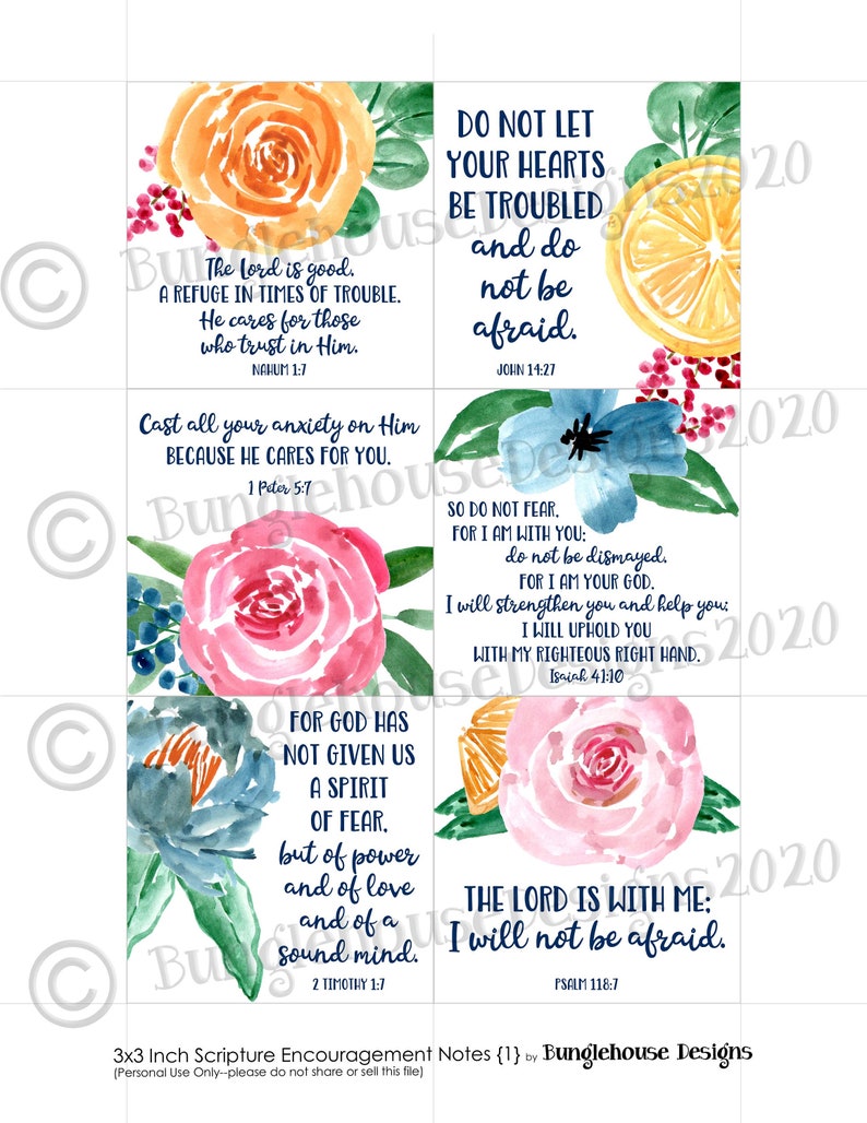 Bundle of Printable Scripture Encouragment Cards set of 64 - Etsy