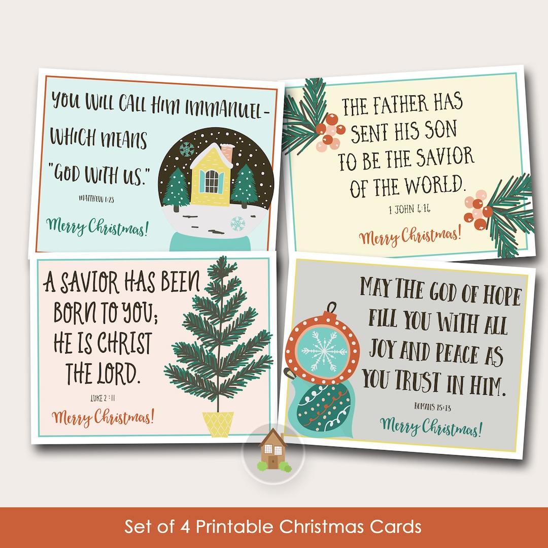 cute printable christmas cards with scripture verses - etsy ireland