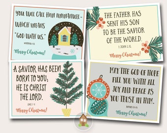 Cute Printable Christmas Cards with Scripture Verses