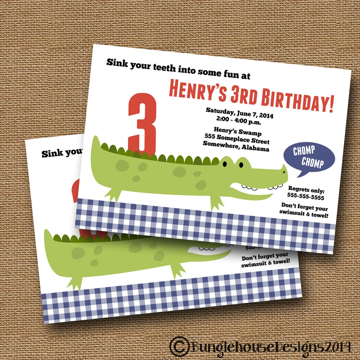 Cute Alligator Birthday Party Printable Invitation | Etsy
