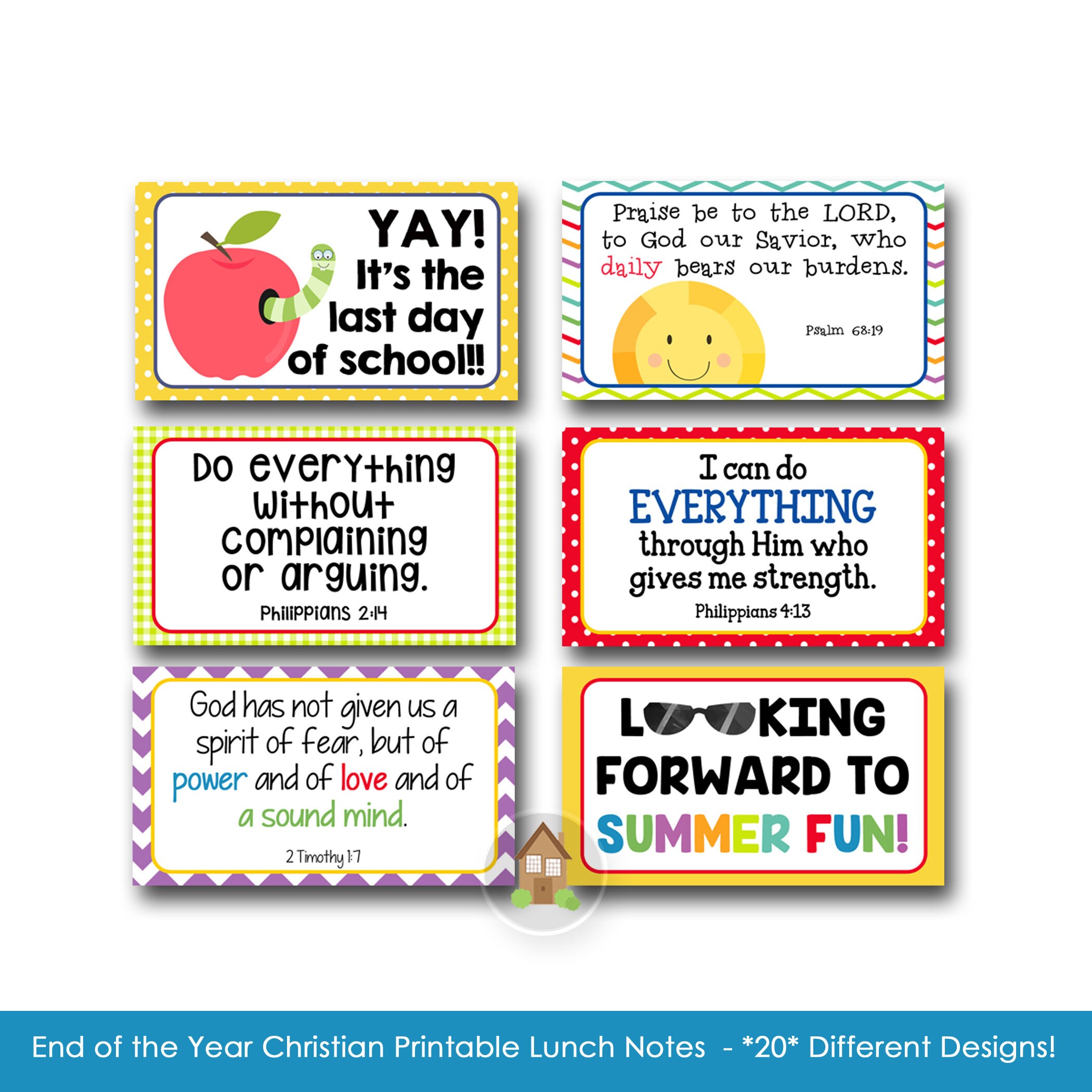 End of the Year Lunch Box Notes with Scriptures and Christian Etsy