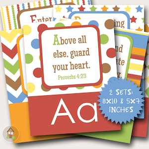 ABC Schriften für Kinder | Kinderalphabet | Spielzimmer Alphabet | ABC: Gottes Weg für mich | Christliches, Bibelalphabet | DIY druckbare ABCs