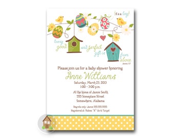 Easter Baby Shower Invitation | Cute Spring Baby Shower for Boy or Girl | Gender Neutral Digital Invitation | Whimsical New Baby Shower