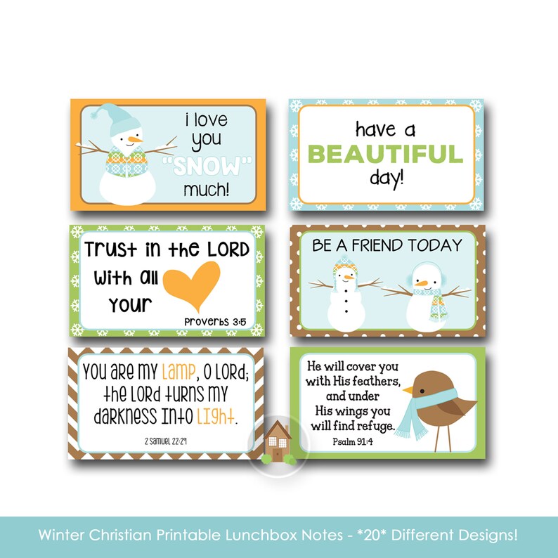 Winter Lunch Box Notes Christian Scripture Lunch Box Notes Etsy Hong Kong