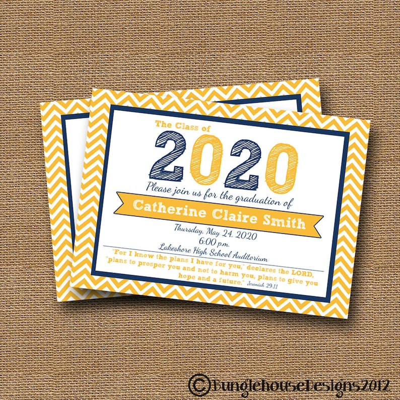 Christian Graduation Invitation Bible Verse Scripture Etsy