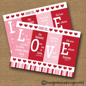 Printable Valentine Card Christian, Scripture, Bible Verse Valentine DIY PRINTABLE God is Love Instant Download image 10