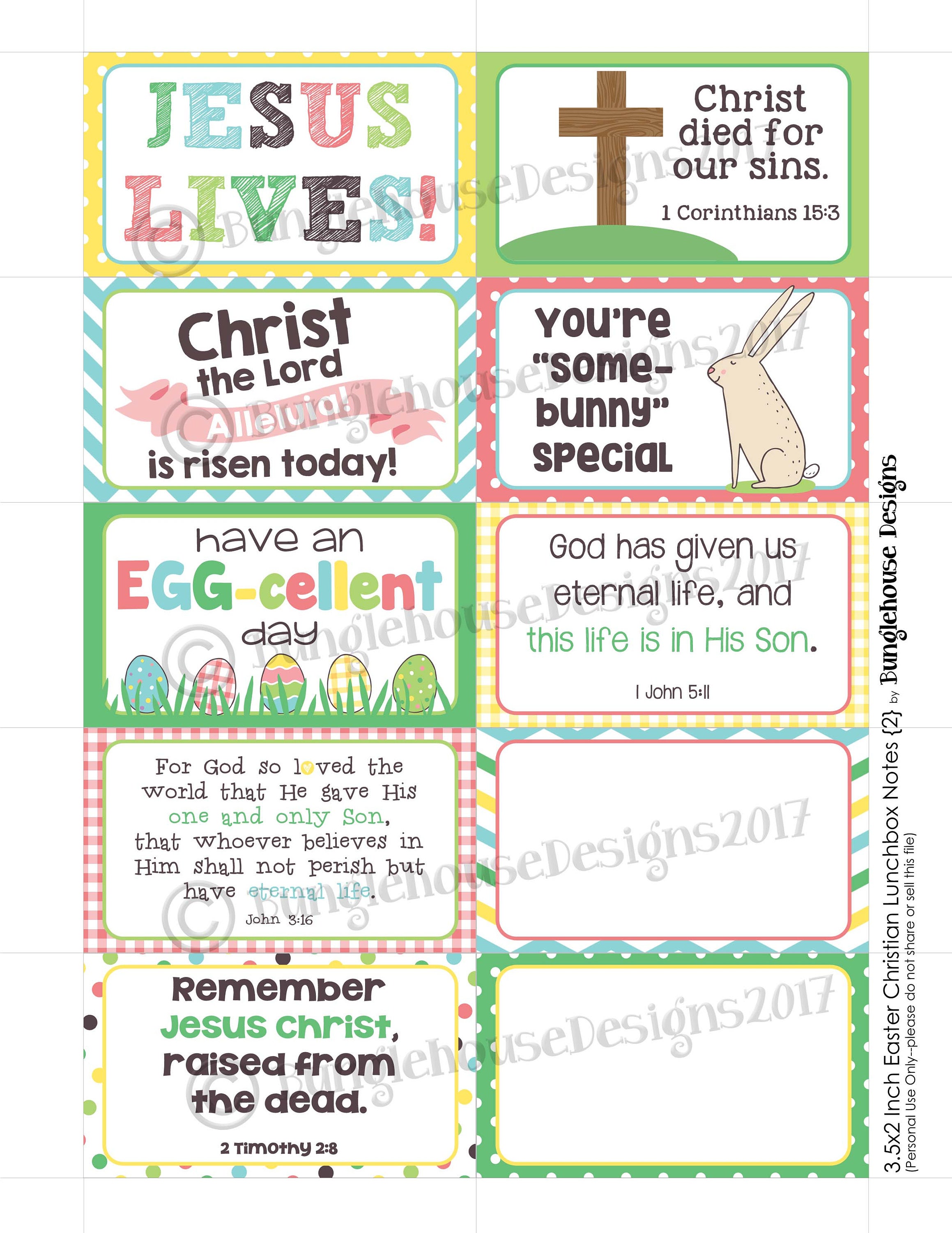 Easter Lunch Box Notes | Printable Scripture Lunchbox Cards for Spring ...