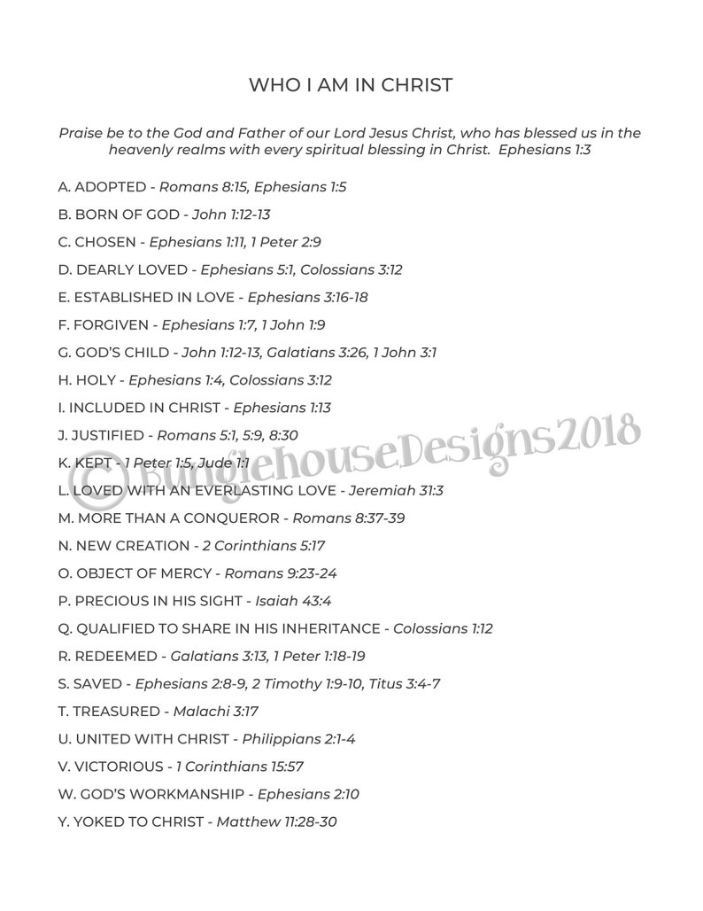 Scripture Alphabet Printable Who I Am inside Christ ABCs Alphabet Typography Christian Wall Artwork Bible Verse 8x10 Do-it-yourself PRINTABLE image regarding Who I Am in Christ Printable identified as Scripture Alphabet Printable Who I Am in just Christ ABCs Alphabet Typography Christian Wall Artwork Bible Verse 8x10 Do-it-yourself PRINTABLE