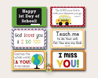 Back to School Lunch Box Notes | Printable Lunchbox Notes for Kids | Scripture Lunch Box Note | Bible Verse Lunch Love Notes | DIY PRINTABLE