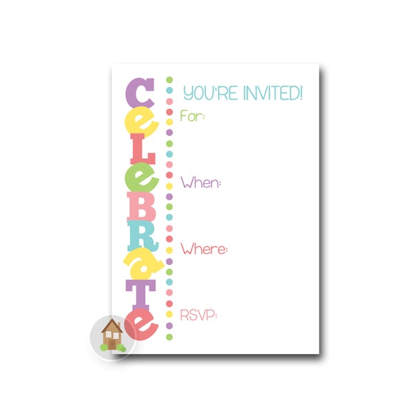 Printable Fill in the Blank Easter Invitation | Spring Write In Invitation | DIY PRINTABLE Generic Pastel Party Invite