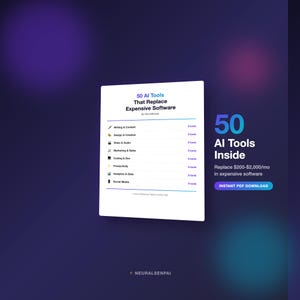 50 AI Tools Guide | Replace Expensive Software (Digital Download)