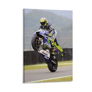 Superbike Racing Leinwand Kunstdruck: Lambda Motorrad Wheelie Poster