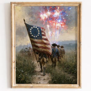 Revolutionskrigets soldaters marsch, historisk patriotisk konst med fyrverkerier (digital nedladdning) 3896