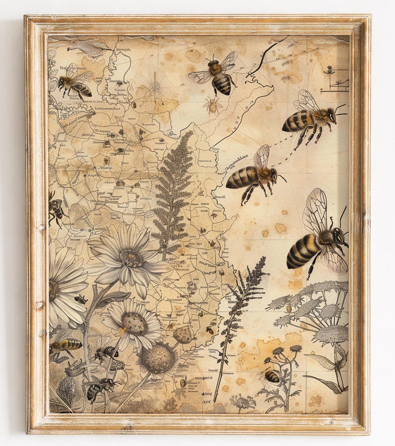 Vintage Bee Printable Detailed Natural History Art Rustic Botanical vintage-bee-printable-detailed-natural-history-art-rustic-botanical