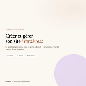 WordPress Training for Beginners | PDF Guide to Creating Your Website | Astra Spectra Tutorial | Professional Website Ebook