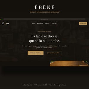 Restaurant WordPress Theme | Astra Spectra Website Template | Elegant Black and Gold Template | Ebony