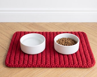 かぎ針編みのペット用給餌マット｜手作りの犬猫用ボウルプレイスマットギフト