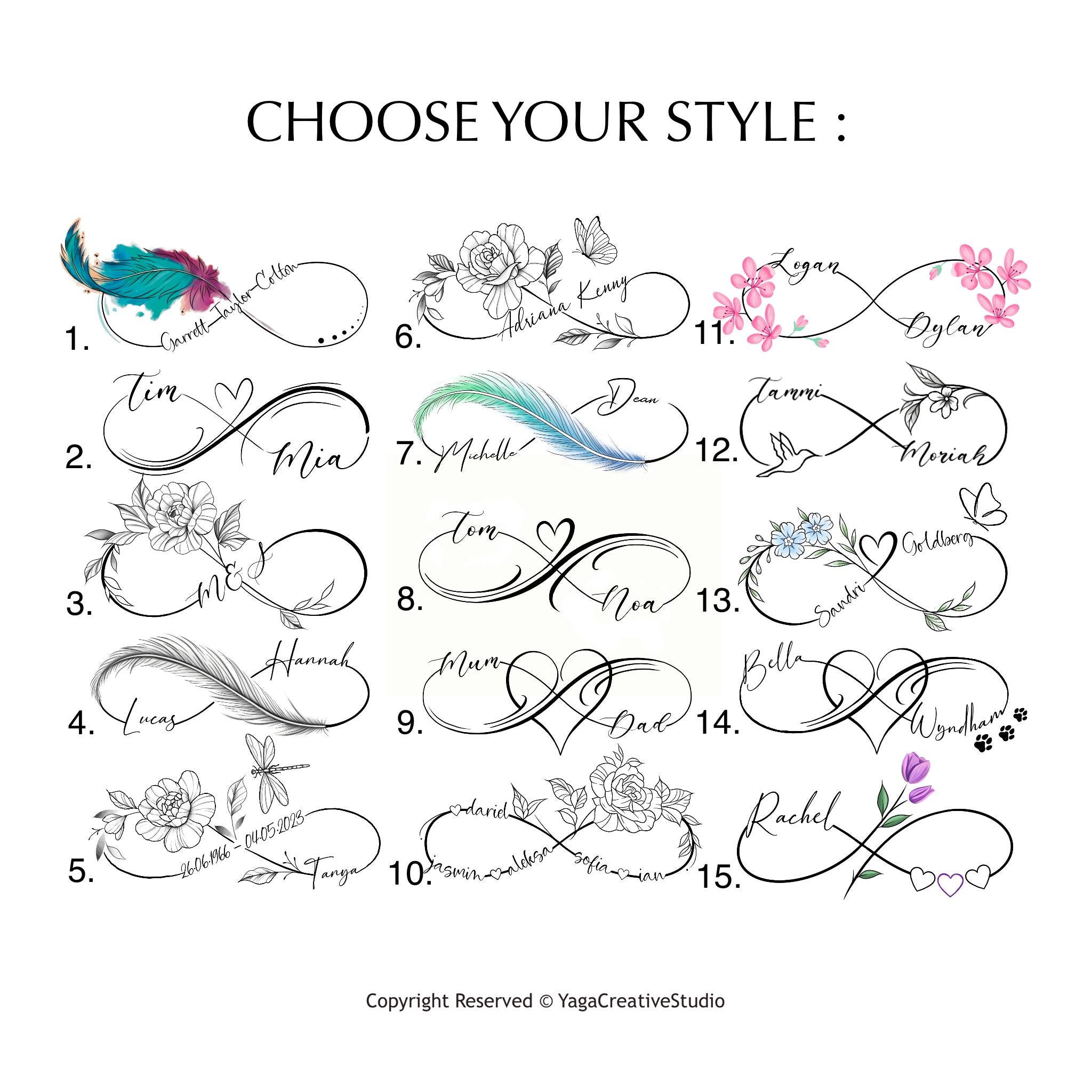 Infinity Symbol Custom Design | Personalized Tattoo Design | Instant ...