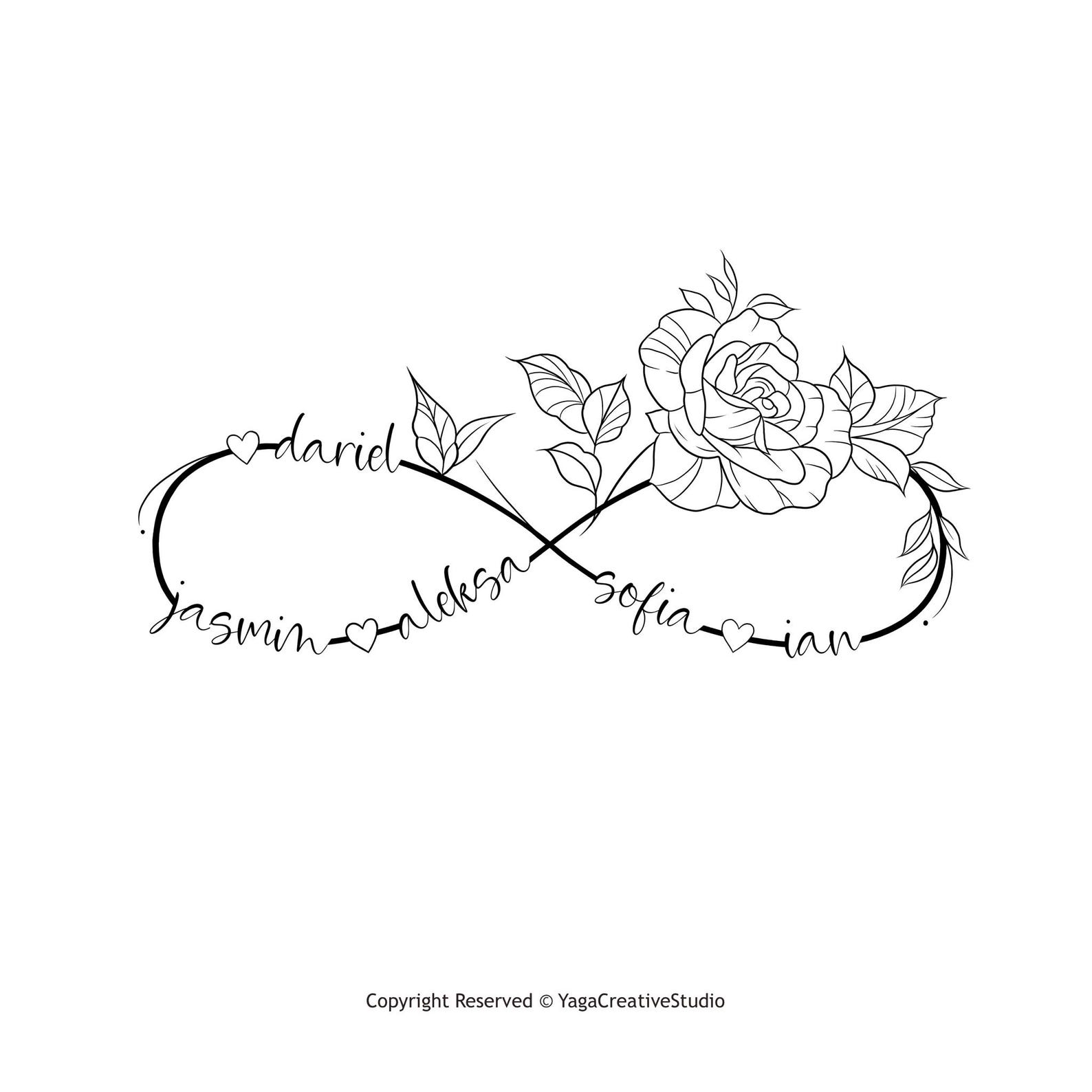 Infinity Symbol Custom Design | Personalized Tattoo Design | Instant ...