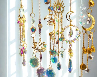 Kristall Suncatcher Fensterschmuck Set Fensterschmuck Regenbogen Maker Boho Wohndeko Hochzeit hängende Kristalle Indoor Outdoor Geschenk