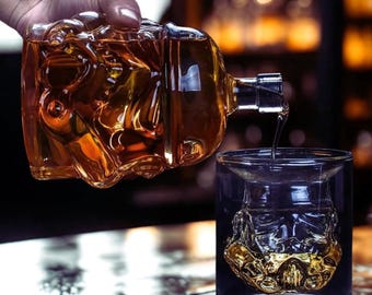 Storm Trooper Whiskey Decanter Set Helmet Glass Set Star Wars Style Bar Gift for Men Bourbon Scotch Party Decor
