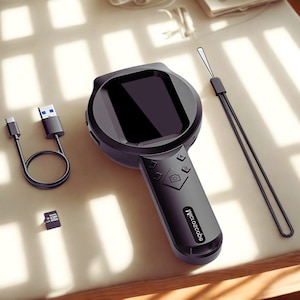 Microscopio digital portátil de 100 aumentos con pantalla IPS, luz LED y lupa para monedas, ideal para el aprendizaje y la inspección.