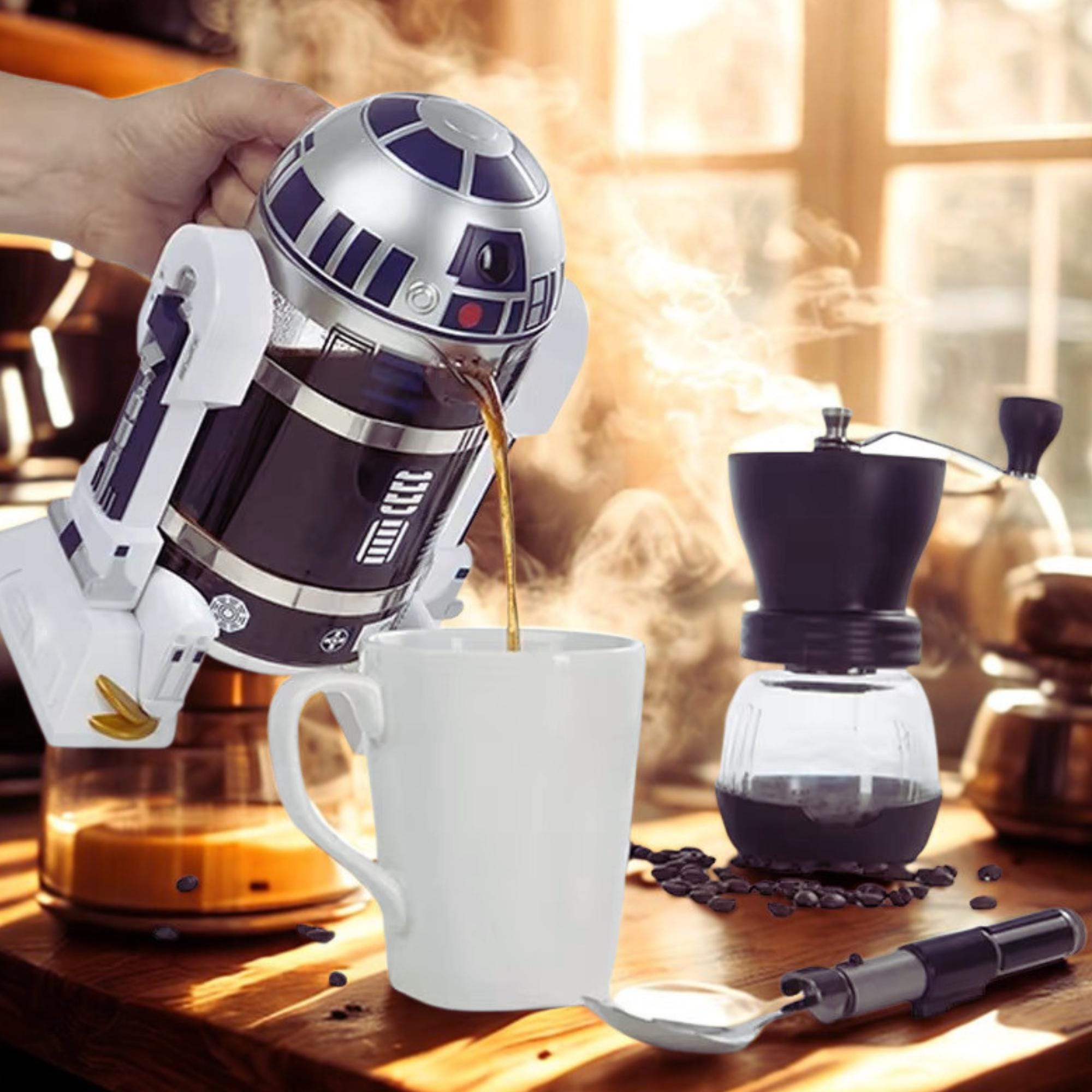 R2D2 Coffee Maker French Press 960ml Star Wars Coffee Pot Manual