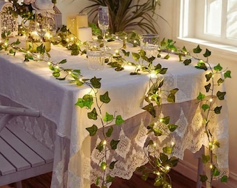 Klimoplichtslingers Kerstverlichting op batterijen Groene wijnstokslinger Slaapkamermuur Trouwkamerdecoratie 10 m 100 LED