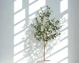 Artificial Olive Tree Branch 180cm Tall Fake Olive Plant Modern Minimalist Home Decor for Living Room Office Indoor Styling