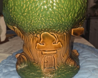 Vintage 1981 Keebler Elf Tree House Ceramic Cookie Jar Collectible
