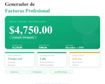 Generador de Facturas Profesional en Español — Crea Facturas PDF med Marca, Cobra Más Rápido y Sin Complicaciones