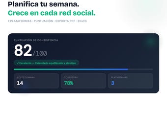 Planner de Redes Sociales en Español — Planifica Instagram TikTok y YouTube en un Solo Lugar y Publica Sin Agobios