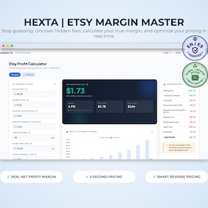 Calculateur de frais Etsy 2026 | Outil de suivi des marges bénéficiaires et d'analyse commerciale