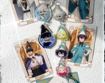 Witch Hat Atelier Acrylic Chain, WHA Charm, Qifrey Olruggio Keychain, Coco Agott Richeh Tetia