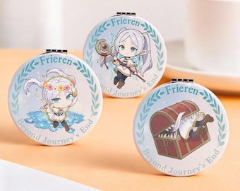 Chibi Frieren Pocket Mirror, Unique Birthday Gift for Frieren Fans