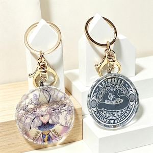 Witch Hat Atelier Crystal Glass Keychain, Qifrey Fan Art Bag Charm, WHA Anime Jewelry, Glass Ornament 画像 1
