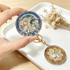Witch Hat Atelier Crystal Glass Keychain, Qifrey Fan Art Bag Charm, WHA Anime Jewelry, Glass Ornament 画像 3