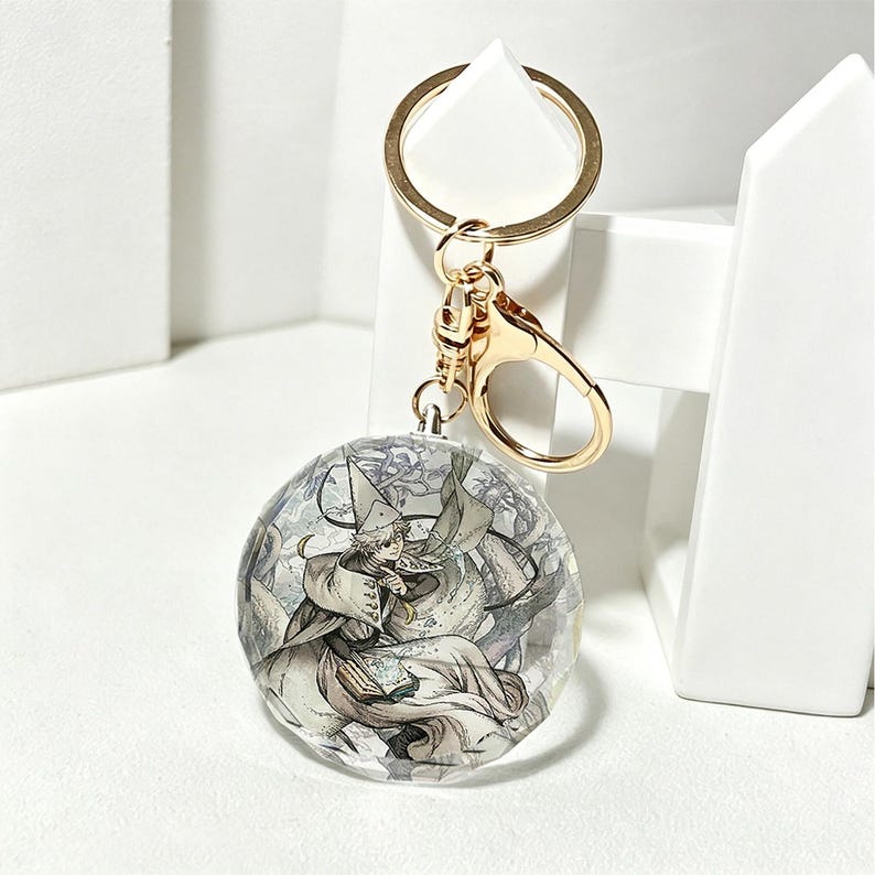 Witch Hat Atelier Crystal Glass Keychain, Qifrey Fan Art Bag Charm, WHA Anime Jewelry, Glass Ornament Qifrey op3