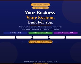 Custom Google Sheets Business System for Trades – Bespoke Setup