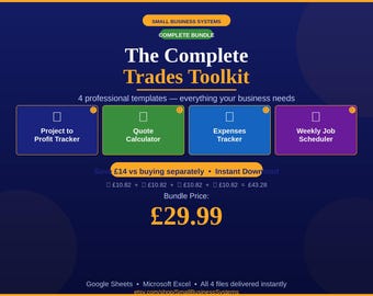 Small Business Systems Bundle | Complete Trades Toolkit | 4 Templates