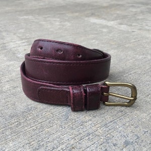 Coachly Strap -- Burgundy Leather Coach Belt With Brass  display picture 3