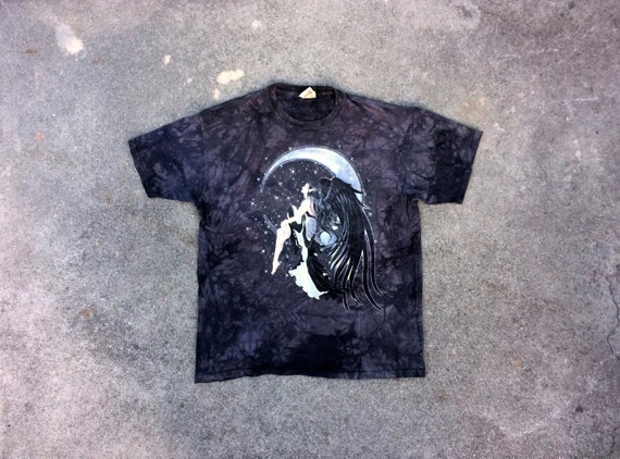 Nocturnal Beauty -- A black cotton t-shirt depict… - image 1