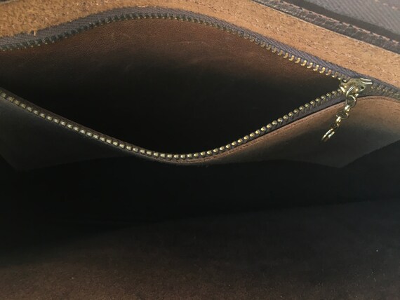 Posh Pouch -- Medium sized rectangular brown leat… - image 7