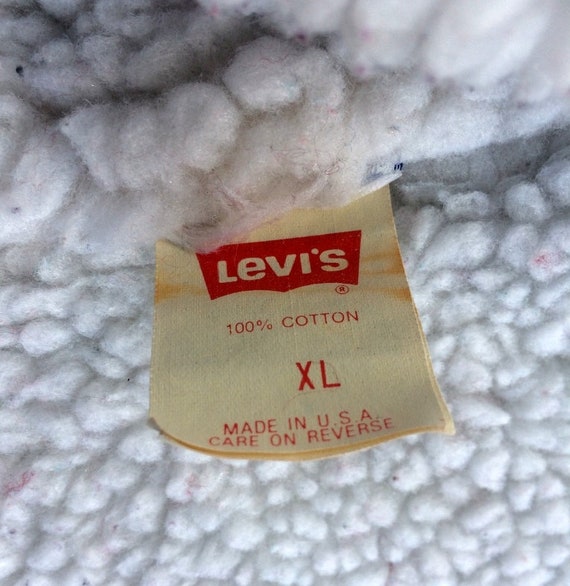 X-large Sherp -- Vintage blue denim shearling Lev… - image 6